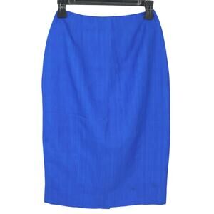 Eleanor P Brenner Skirt Womens 2 Blue Silk Back Zip Lined Career Vintage
